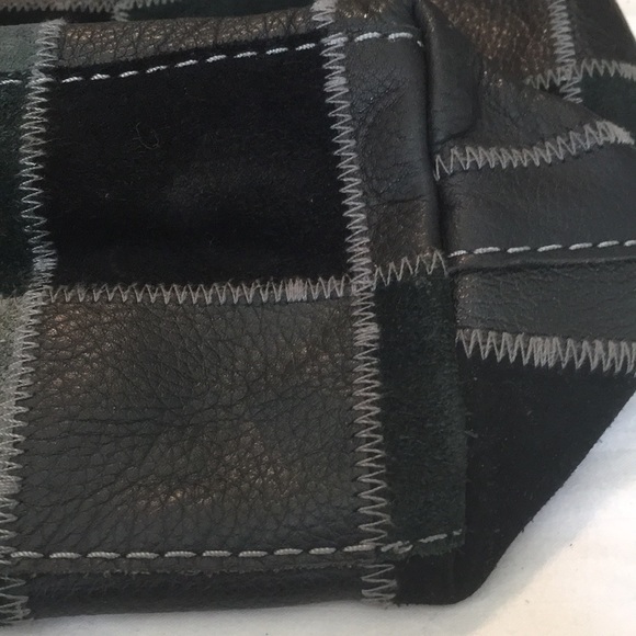 Genuine Leather and Genuine Suede Patchwork Lucky Brand Leather Suede Bucket Bag - Picture 10 of 13